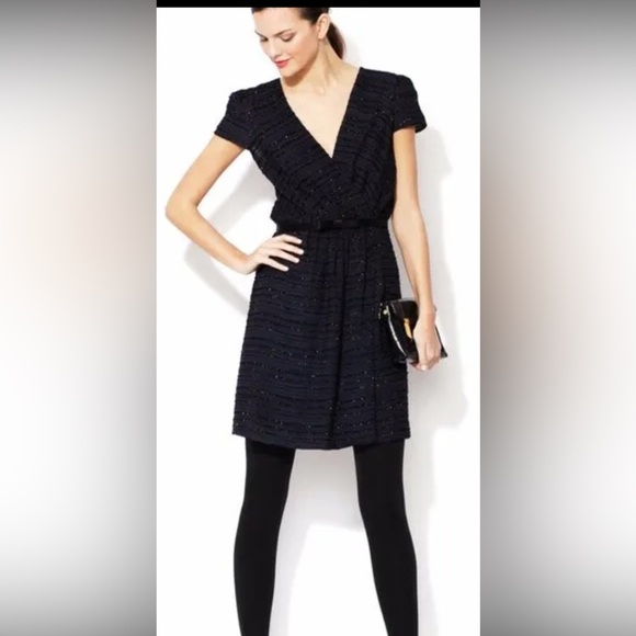 Milly 2 Emilie Wrap Dress Navy Shimmer (No Belt) - Picture 1 of 5